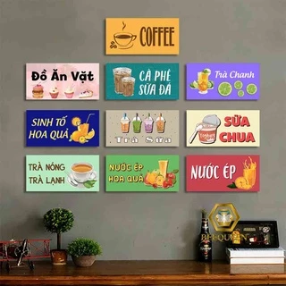 Album Biển Dịch Vụ Trang Trí Quán Cà Phê Trà Chanh Trà Sữa Tùy Chọn Khổ 15x30 cm