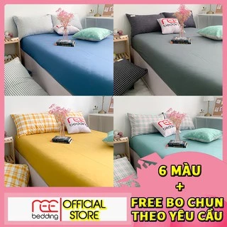 Bộ ga giường và vỏ gối Cotton mềm mịn REE Bedding tổng hợp mẫu đủ size trải nệm 1m2, 1m4, 1m6, 1m8, 2m đẹp