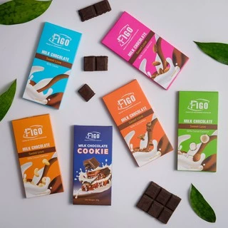 [GIÁ DÙNG THỬ-BAR 50G] Combo Milk Chocolate Dark Chocolate đủ vị hộp 50g FIGO