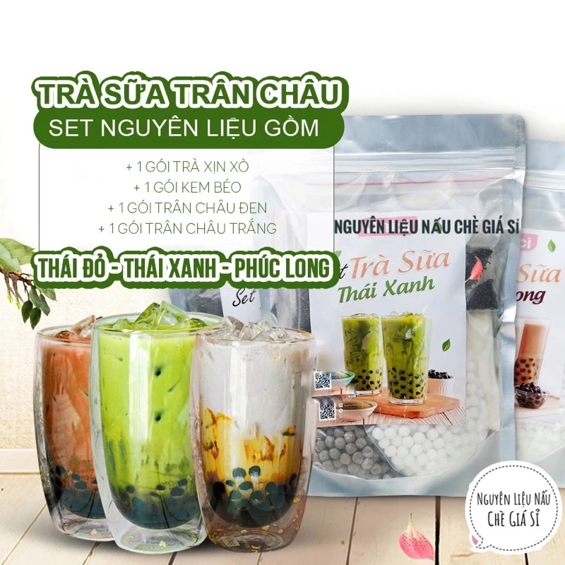 SET ĐẬM ĐẶC 30 LY TRÀ SỮA THÁI ĐỎ XANH PHÚC LONG