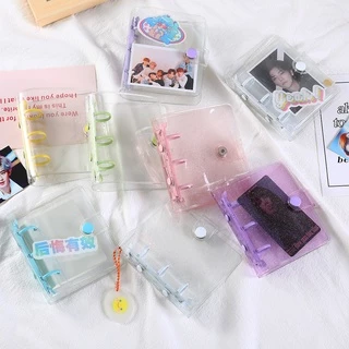 Sổ Còng Mini Binder 3 Còng Đựng Card Kpop Idol ghi chú | Gấu Pink
