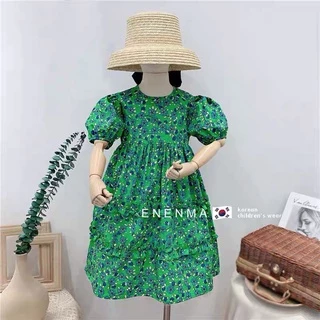 vải thô cotton may váy cho bé siêu xinh hoa dây xanh lá