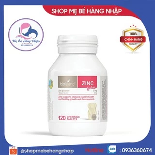 Viên nhai bổ sung kẽm cho bé từ 1 tuổi Zinc bioisland Úc  - 120 viên