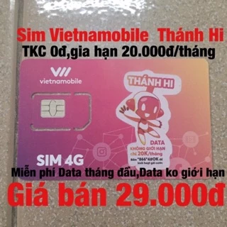 Sim VietNamobile Thánh Hi - Miễn phí Data tháng đầu