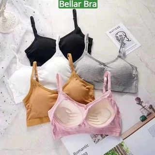 Áo bra nữ Cotton, áo ngực gân tăm kèm mút mỏng nâng đỡ định hình ngực   BellarBra B727