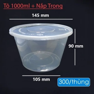 10 Tô 1000ml Nhựa Hân Thịnh Kèm Nắp