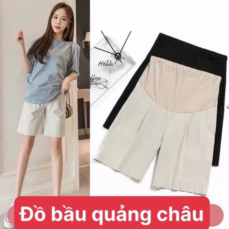 Quần short lửng cho bà bầu có tăng giảm bụng (sẵn hàng giao ngay)