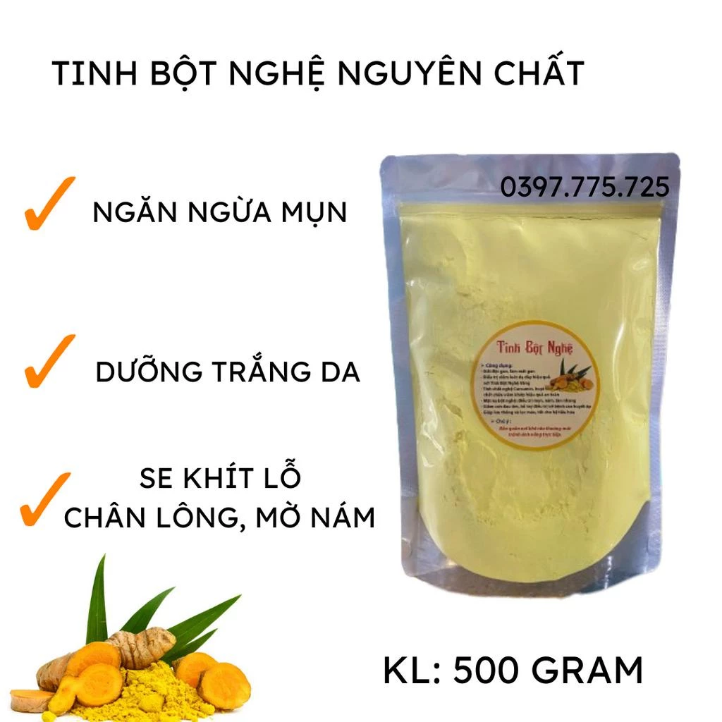 1KG TINH BỘT NGHỆ NGUYÊN CHẤT