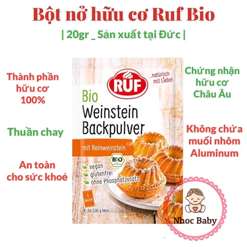 Bột Nở Hữu Cơ RUF Organic Baking Powder 20g (9/24)