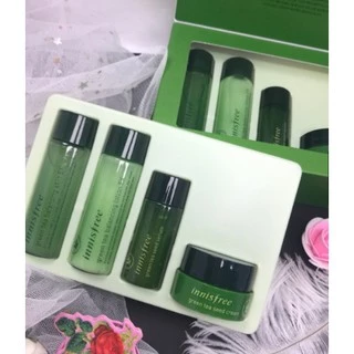 [Made In Korea] Bộ dưỡng ẩm cho mặt ‎mini Innisfree greentea làm sạch mụn,giữ ẩm cho da,chống oxy hóa làm đẹp làn da