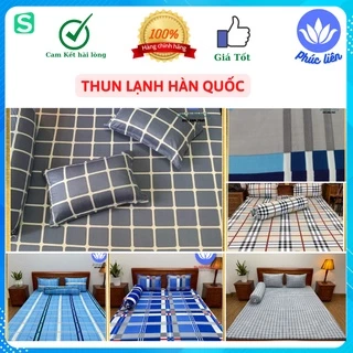 Ga giường bộ 4 món thun lạnh Hàn Quốc Cao Cấp (Mẫu Kẻ sọc đủ size)