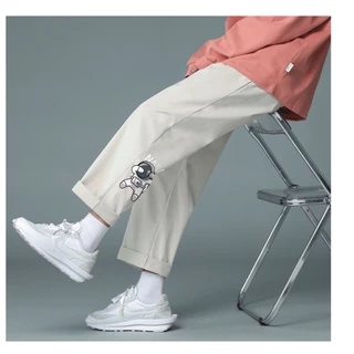 Quần baggy Unisex ống rộng in hình Nasa - Quần Kaki Nam Nữ Ống Suông Basic Unisex Sành điệu Hàn Quốc