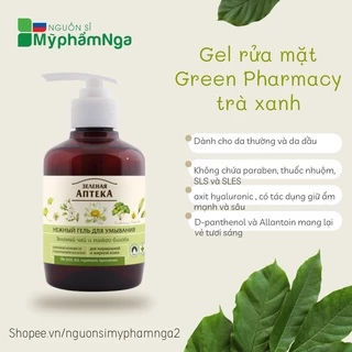 Gel rửa mặt Anteka Green Pharmacy trà xanh bạch quả cho da thường, da dầu nhờn 270ml