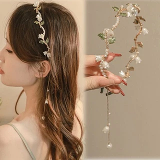 Fashionable Lily Flower Headband with Artificial Pearls Pearls Retro Elegant Trendy