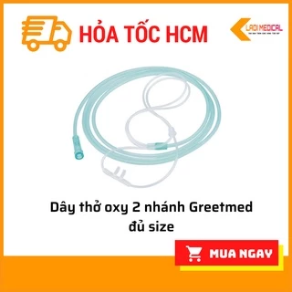 Dây thở oxy 2 nhánh Greetmed đủ size