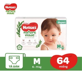 Tã Dán Huggies Platinum Nature Made Size NB60/S82/M64/L54/XL44.....