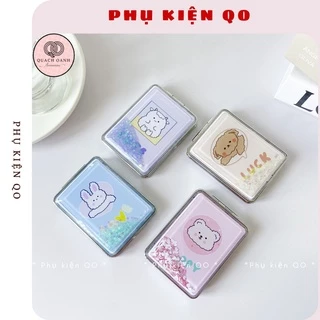 Gương trang điểm mini gấp gọn 2 mặt nhũ GK99