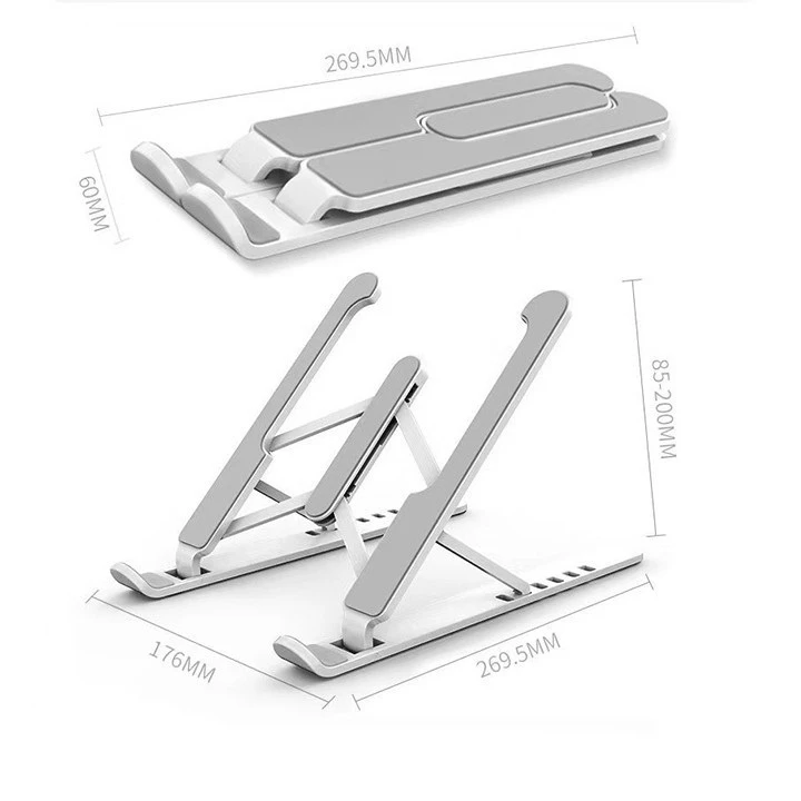 Kệ để máy tính bằng nhựa ABS cao cấp 2 chốt siêu bền, giá đỡ LAPTOP, đế tản nhiệt, gấp gọn