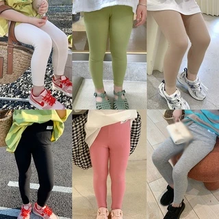 Quần Legging Lửng Chất Liệu Cotton Mỏng Màu Sắc Kẹo Ngọt Thời Trang Mùa Hè Hàn Quốc Cho Bé Gái