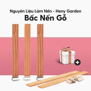 Bấc Nến Gỗ Làm Nến Thơm Không Khói Kèm Đế Kẹp Heny Garden, Nguyên Liệu Làm Nến Thơm Handmade Tại Nhà