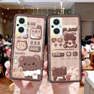 Ốp lưng Oppo Reno7 /  Reno 7Z 5G / Reno 7 in họa tiết caro, mẫu gấu cực đáng yêu / ốp gấu cute giá rẻ siêu bền