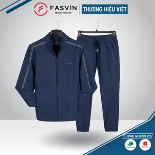 Bộ quần áo thể thao nam Fasvin BC20425.HN chất vải một lớp đanh chắc mềm mại co giãn thoải mái.