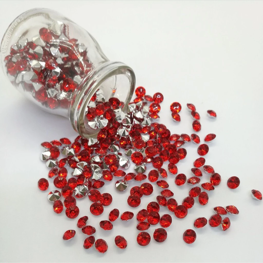 100 hạt đá đính đáy nhọn chất liệu nhựa 2mm đến 6mm nguyên liệu làm trâm đính hạt làm trang sức cổ trang NL0318