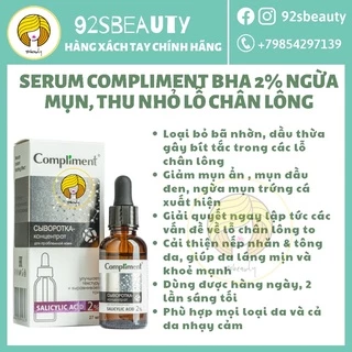 Serum Compliment 2% BHA làm sạch sâu, giảm mụn, se lỗ chân lông, kiềm dầu