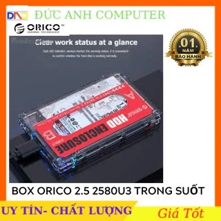 Box ổ cứng di động, Hdd Box ORICO 2.5" 2580U3, USB 3.0 (trong suốt) - Bảo hành CHÍNH HÃNG 1 NĂM