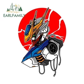 Earlfamily 13cm x 9.2cm Nhật Bản Đỏ Sun GUNDAM Dán Xe Ô Tô Chống Thấm Nước Hoạt Hình Decal Laptop Ốp Lưng Chống Nắng Tủ Lạnh Windows Trunk