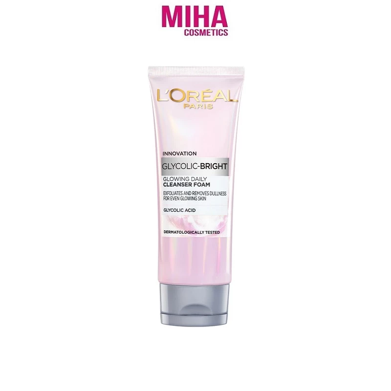 Sữa Rửa Mặt Sáng Da L'Oreal Paris Glycolic Bright Glowing Daily Cleanser Foam 100ml