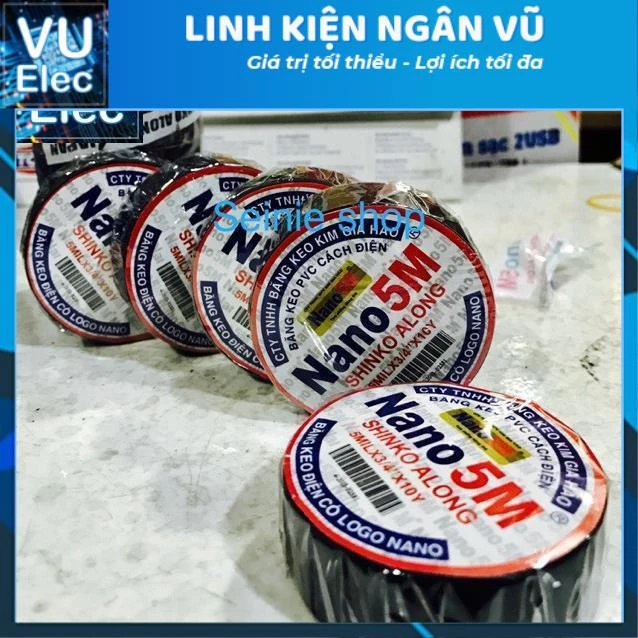 2 cuộn Băng Dính Đen Cách Điện Cuộn lớn