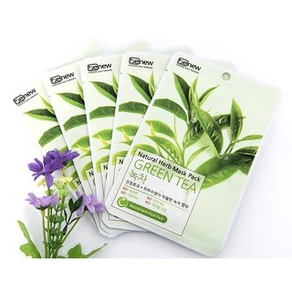 Combo 10 miếng  Mặt nạ dưỡng ẩm trà xanh Hàn Quốc BENEW NATURAL HERB MASK PACK - GREEN TEA