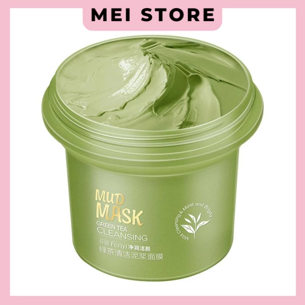 Mặt Nạ Bùn Trà Xanh Mud Mask Green Tea Fenyi Làm Sạch Mụn Đầu Đen Kiềm Dầu Làm Sáng Da 100g