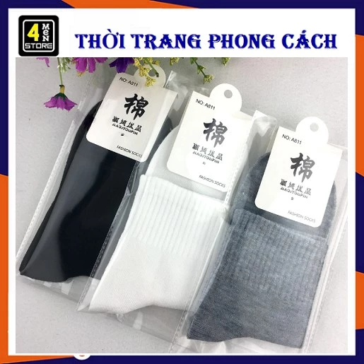 Combo 10 Đôi Tất Vớ Nam Cổ Cao Hàn Quốc Cao Cấp - Mã C347 / Set 10 Vớ Dài Cotton 4 Chiều Thấm Hút Siêu Tốt