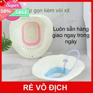 [HỎA TỐC][Loại tốt]Chậu xông/Bô xông/Bồn xông vùng kín sau sinh có thể gấp gọn kèm vòi xịt