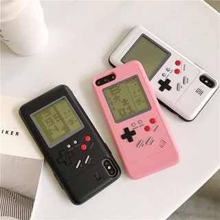 Retro GB Gameboy Tetris Ốp Lưng Điện Thoại Tương Thích Cho iPhone 14 13 12 11 Pro XS Max X XR 8 7 TPU Mềm Có Thể Chơi Blokus Tay Cầm Chơi Game Bao