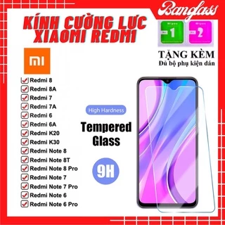 Kính cường lực Xiaomi Redmi bảo vệ  màn hình cho Xiaomi Redmi Note 7/ 9A/ 9C/ 9S/ K20/ K30/ PRO/ 5PLUS/ K30PRO/ NOT7 PRO