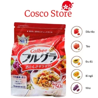 Ngũ cốc Calbee Đỏ, Ngũ cốc hoa quả Calbee 750g Nhật Bản