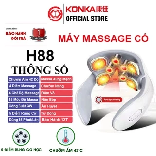 Máy Massage Cổ Vai Gáy KONKA H88, Mát Xa Xung Điện Cùng 5 Đầu Rung KONKA Trị Liệu Nhức Mỏi - BẢO HÀNH 12 Tháng