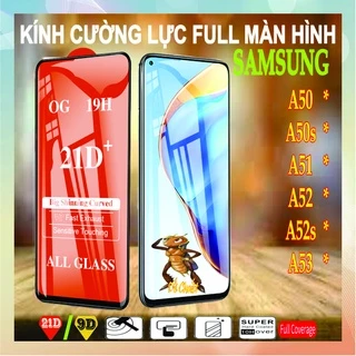 Mếng dán kính cường lực full màn hình, điện thoại samsung  A50, A50S, A51, A52S,  A52, A53 5G (9d/21d)