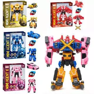 Mô hình đồ chơi robot biến hình 5 kiểu Miniforce X Lucybot Transformer Machine Car Robot