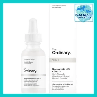 Serum cho da mụn, giảm thâm, cân bằng nhờn The Ordinary Niacinamide 10% + Zinc 1%