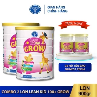 Combo 02 lon sữa Lean Kid 100+ Grow 900g - Dinh dưỡng phát triển chiều cao, cân nặng