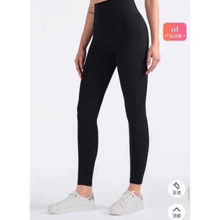 (MÀU ĐEN CÓ SIZE 5XL )Legging dài trơn không túi không tin logo lưng cao ngang rốn