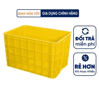 Sóng nhựa bít 3T9 (61x42x39 cm) nhựa chính phẩm, cứng cáp, thiết kế có quai cầm tiện lợi dùng đựng hải sản đồ chợ