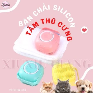 Bàn Chải Silicon Mềm Mại Dùng Để Tắm Cho Thú Cưng Chó Mèo - Xiuxiu Giang