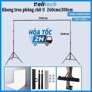 Bộ Giá Treo Phông Nền Chữ U Kích Thước 2,6*3m - Khung Treo Vải Nền Chụp Ảnh Lookbook