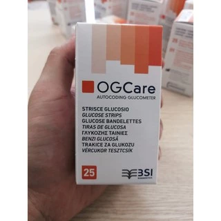 Que thử đường huyết OG care hộp 25 que và 50 que