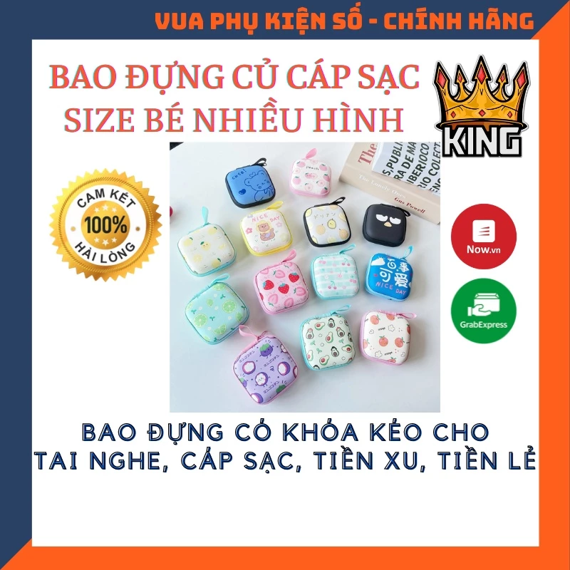 Túi đựng củ sạc - cáp sạc - tai nghe dễ thương size bé